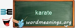 WordMeaning blackboard for karate